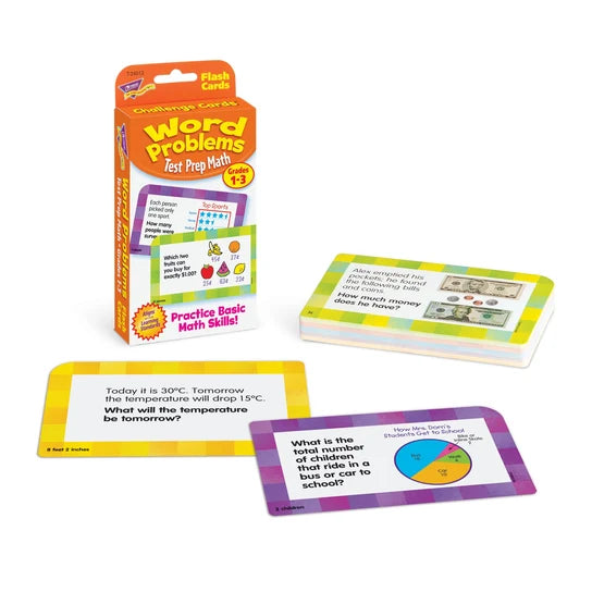 TREND Word Problems Test Prep Math, Grades 1-3 Challenge Cards