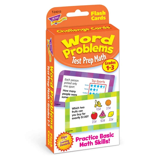 TREND Word Problems Test Prep Math, Grades 1-3 Challenge Cards