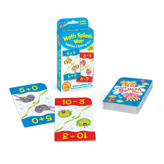 TREND Math Splash War Addition & Subtraction Challenge Cards
