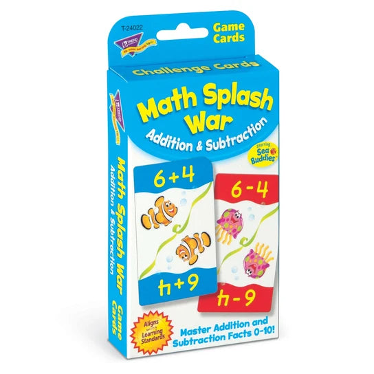 TREND Math Splash War Addition & Subtraction Challenge Cards