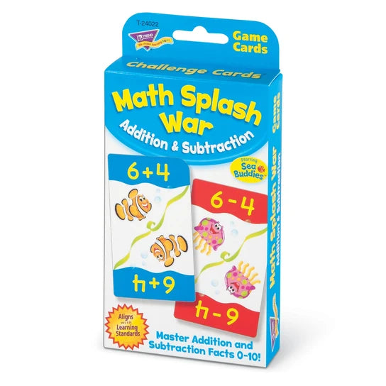 TREND Math Splash War Addition & Subtraction Challenge Cards