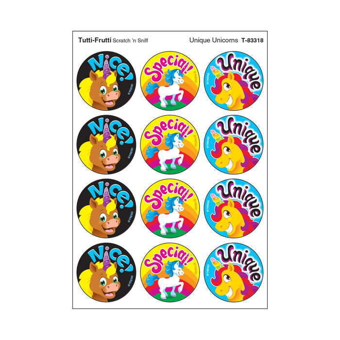 Unique Unicorns, Tutti-Frutti scent Scratch 'n Sniff Stinky Stickers® – Large Round product image