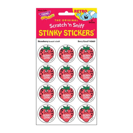 TREND Berry Good, Strawberry scent Retro Scratch 'n Sniff Stinky Stickers®