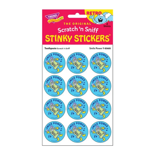 TREND Smile Power, Toothpaste scent Retro Scratch 'n Sniff Stinky Stickers