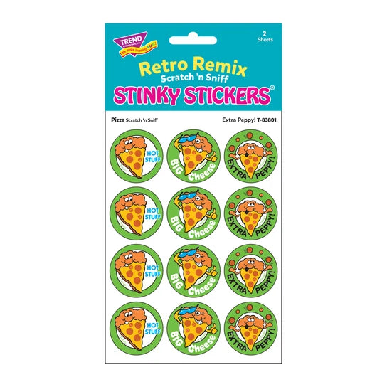 TREND Extra Peppy!, Pizza scent Retro Remix Scratch 'n Sniff Stinky Stickers